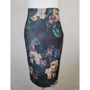 H&M floral multicolor pencil skirt size 4